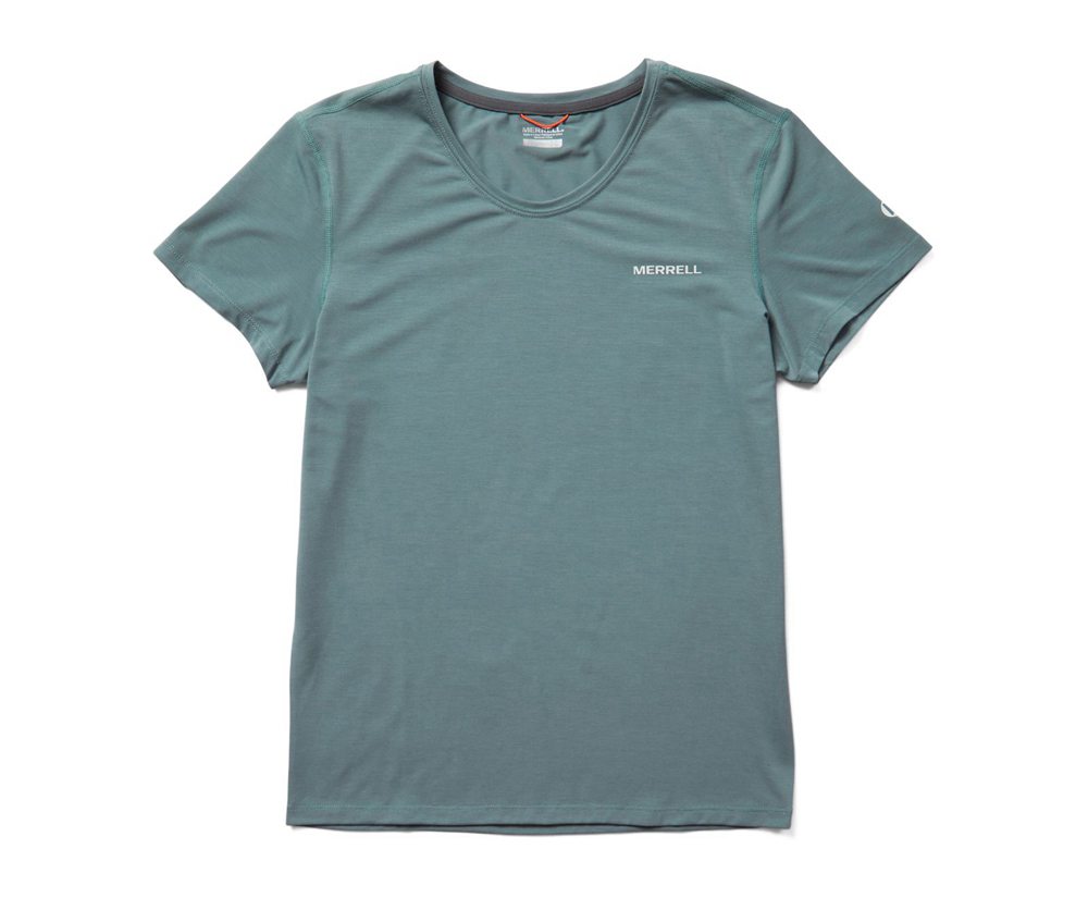 Merrell Short Sleeve Blue - Tencel™ Tee - Womens 26WVKCLON